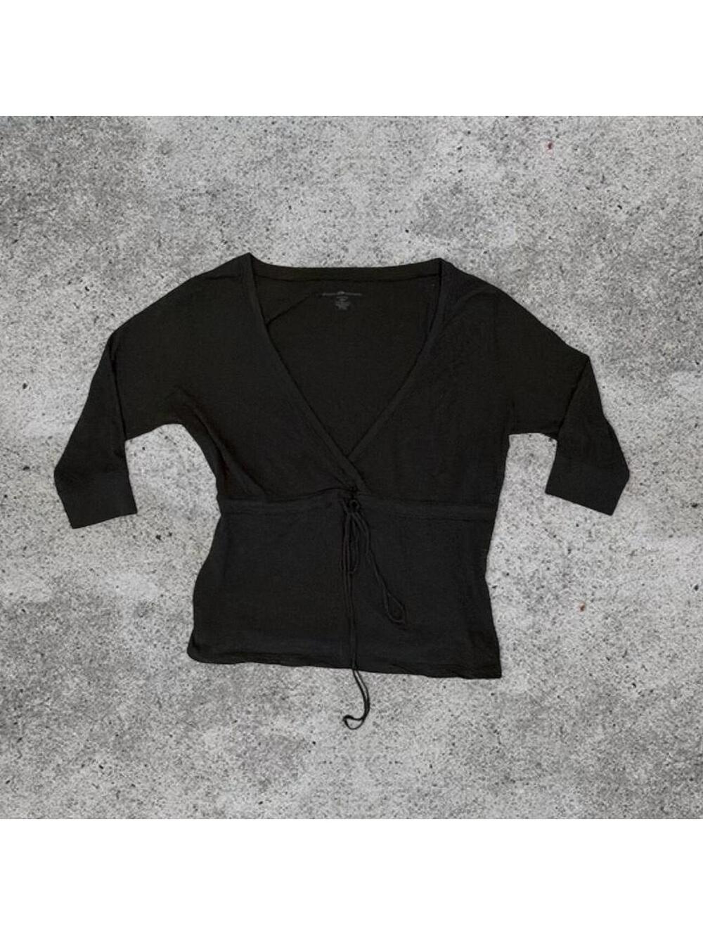 Brandy Melville black 3/4 sleeves philippa top